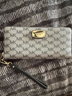 Michael Kors Gray MK Logo Wristlet